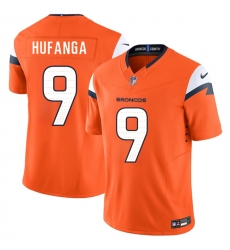 Men's Denver Broncos #9 Talanoa Hufanga Orange 2025 F.U.S.E. Vapor Limited Football Stitched Jersey