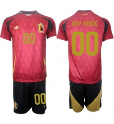 Men's Belgium National Team Custom Red 2024-25 Home Soccer Jersey Suit