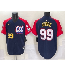 Men's American League #99 Aaron Judge Navy Red Alternate 2025 All-Star With Edition Limited Stitched Baseball Jersey