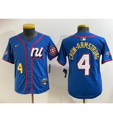 Youth National League #4 Pete Crow-Armstrong Blue 2025 All-Star Edition Limited Stitched Baseball Jersey