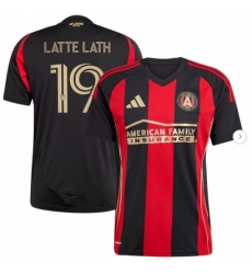 Men's Atlanta United FC Emmanuel Latte Lath adidas Black 2025 The Connector Replica Player Jersey