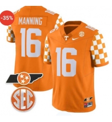 Men's Tennessee Volunteers #16 Peyton Manning Orange F.U.S.E. Stitched Jersey