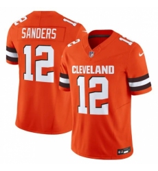 Youth Cleveland Browns #12 Shedeur Sanders Orange 2025 Draft F.U.S.E. Vapor Limited Stitched Football Jersey
