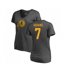Football Women's Washington Redskins #7 Dwayne Haskins Ash One Color T-Shirt