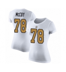 Football Women's New Orleans Saints #78 Erik McCoy White Rush Pride Name & Number T-Shirt