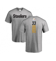 Football Pittsburgh Steelers #33 Merril Hoge Ash Backer T-Shirt