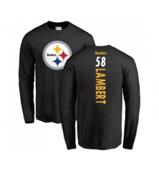 Football Pittsburgh Steelers #58 Jack Lambert Black Backer Long Sleeve T-Shirt