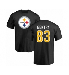 Pittsburgh Steelers #83 Zach Gentry Black Name & Number Logo T-Shirt