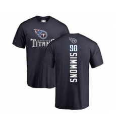 Football Tennessee Titans #98 Jeffery Simmons Navy Blue Backer T-Shirt