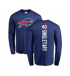 Football Buffalo Bills #40 Devin Singletary Royal Blue Backer Long Sleeve T-Shirt