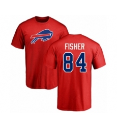 Football Buffalo Bills #84 Jake Fisher Red Name & Number Logo T-Shirt