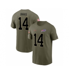 Men's Buffalo Bills #14 Stefon Diggs 2022 Olive Salute to Service T-Shirt