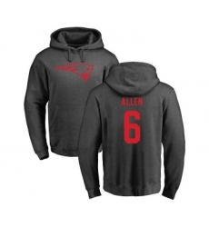 Football New England Patriots #6 Ryan Allen Ash One Color Pullover Hoodie