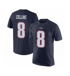 Football New England Patriots #8 Jamie Collins Navy Blue Rush Pride Name & Number T-Shirt