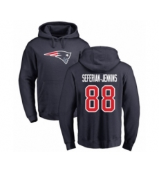 Football New England Patriots #88 Austin Seferian-Jenkins Navy Blue Name & Number Logo Pullover Hoodie