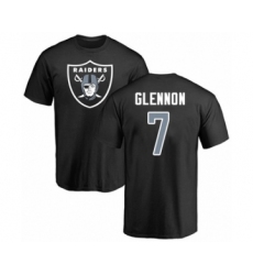 Football Oakland Raiders #7 Mike Glennon Black Name & Number Logo T-Shirt