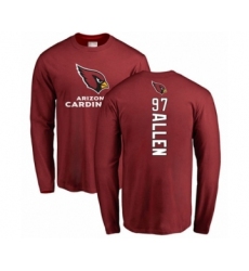 Football Arizona Cardinals #97 Zach Allen Maroon Backer Long Sleeve T-Shirt