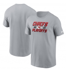Men's Kansas City Chiefs Gray 2023 Playoffs Iconic T-Shirt