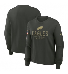 Men's Philadelphia Eagles Dark Green 2025 Salute to Service Sideline Dri-FIT Long Sleeve T-Shirt