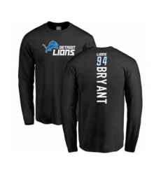 Football Detroit Lions #94 Austin Bryant Black Backer Long Sleeve T-Shirt