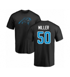 Football Carolina Panthers #50 Christian Miller Black Name & Number Logo T-Shirt