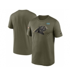 Men's Carolina Panthers Football Olive 2021 Salute To Service Legend Performance T-Shirt