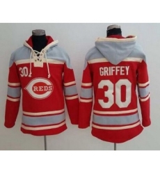 Men's Cincinnati Reds #30 Ken Griffey Jr Retired Red Baseball MLB Hoodie
