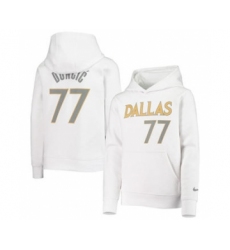 Men's Dallas Mavericks #77 Luka Doncic 2021 White Pullover Basketball Hoodie