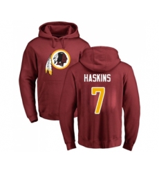 Football Washington Redskins #7 Dwayne Haskins Maroon Name & Number Logo Pullover Hoodie