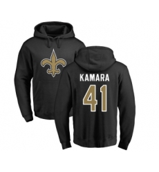 Football New Orleans Saints #41 Alvin Kamara Black Name & Number Logo Pullover Hoodie