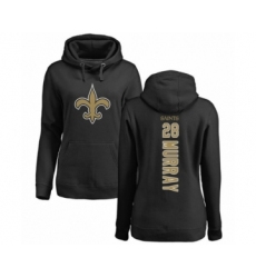 Football Women's New Orleans Saints #28 Latavius Murray Black Backer Pullover Hoodie