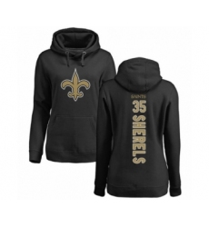 Football Women's New Orleans Saints #35 Marcus Sherels Black Backer Pullover Hoodie