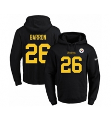 Football Men's Pittsburgh Steelers #26 Mark Barron Black(Gold No.) Name & Number Pullover Hoodie