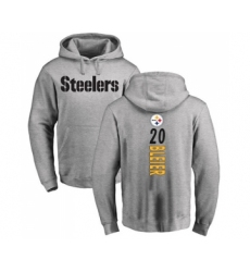 Football Pittsburgh Steelers #20 Rocky Bleier Ash Backer Pullover Hoodie