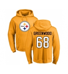 Football Pittsburgh Steelers #68 L.C. Greenwood Gold Name & Number Logo Pullover Hoodie