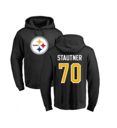 Football Pittsburgh Steelers #70 Ernie Stautner Black Name & Number Logo Pullover Hoodie