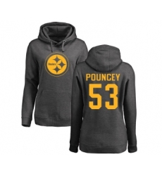 Football Women's Pittsburgh Steelers #53 Maurkice Pouncey Ash One Color Pullover Hoodie