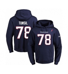 Football Men's Houston Texans #78 Laremy Tunsil Navy Blue Name & Number Pullover Hoodie