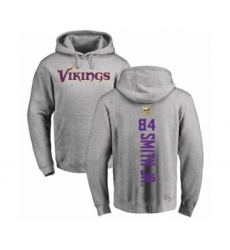 Football Minnesota Vikings #84 Irv Smith Jr. Ash Backer Pullover Hoodie