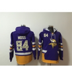 Men's Minnesota Vikings #84 Randy Moss Purple Ageless Must-Have Lace-Up Pullover Hoodie