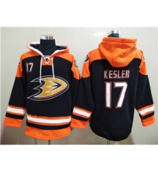Men's Anaheim Ducks #17 Ryan Kesler Black Ageless Must-Have Lace-Up Pullover Hockey Hoodie