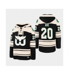 Men's Carolina Hurricanes #20 Sebastian Aho Black Ageless Must-Have Lace-Up Pullover Hoodie