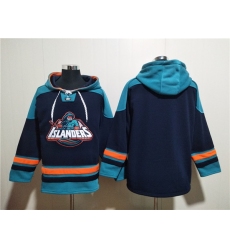 Men's New York Islanders Blank Black Ageless Must-Have Lace-Up Pullover Hoodie