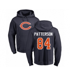 Football Chicago Bears #84 Cordarrelle Patterson Navy Blue Name & Number Logo Pullover Hoodie