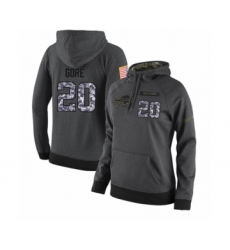 Football Women's Buffalo Bills #20 Frank Gore Stitched Black Anthracite Salute to Service Player Performance Hoodie