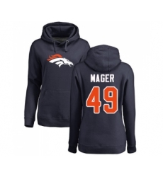 Football Women's Denver Broncos #66 Dalton Risner Ash One Color Pullover Hoodie