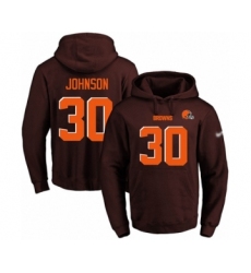Football Men's Cleveland Browns #30 D'Ernest Johnson Brown Name & Number Pullover Hoodie