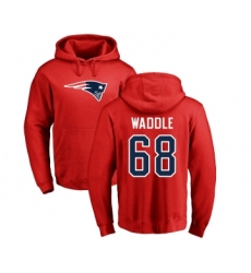 Football New England Patriots #68 LaAdrian Waddle Red Name & Number Logo Pullover Hoodie