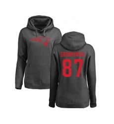 Football Women's New England Patriots #87 Rob Gronkowski Ash One Color Pullover Hoodie