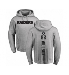 Football Oakland Raiders #82 Luke Willson Ash Backer Pullover Hoodie